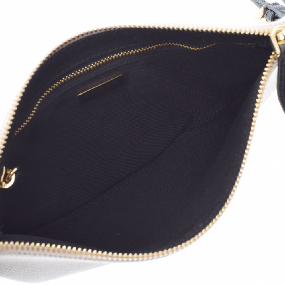 Prada Black Natural Canvas Pouch - Picture 9 of 11